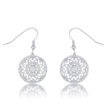 .95 Ct Interlocking Circle and CZ Earrings